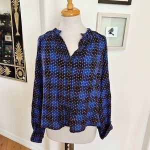 Anthropologie Button Down Embroidered Top - Size L